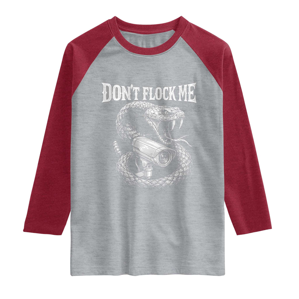 Anti Surveillance Camera Rattlesnake Raglan Shirt Dont Flock Me