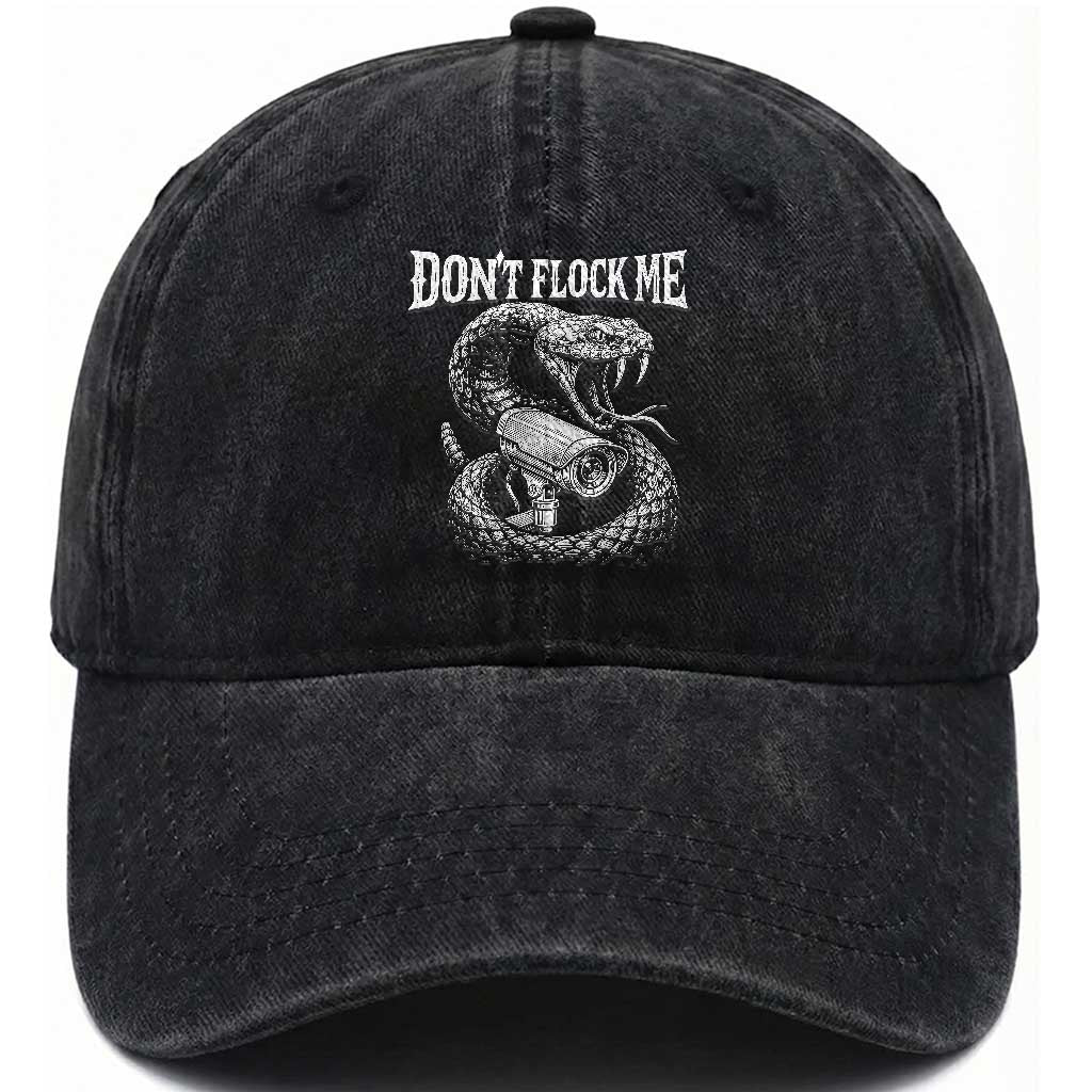 Anti Surveillance Camera Rattlesnake Washed Cotton Baseball Cap Dont Flock Me