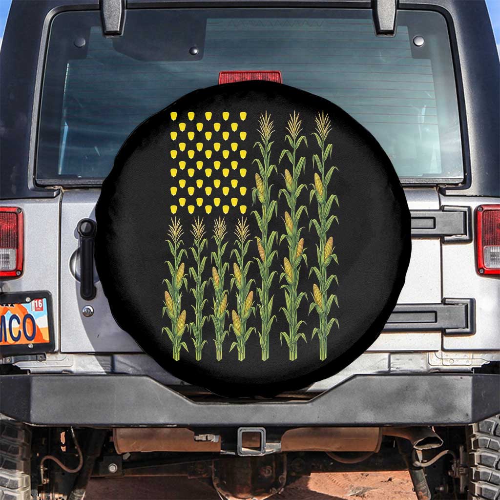 Vintage Corn American Flag Spare Tire Cover Patriotic Farmer Farm Gift