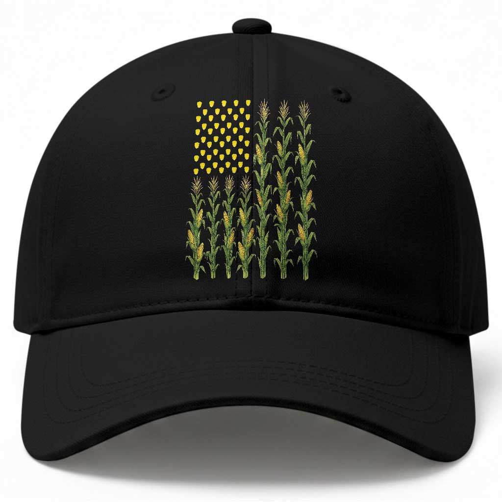 Vintage Corn American Flag Baseball Cap Patriotic Farmer Farm Gift