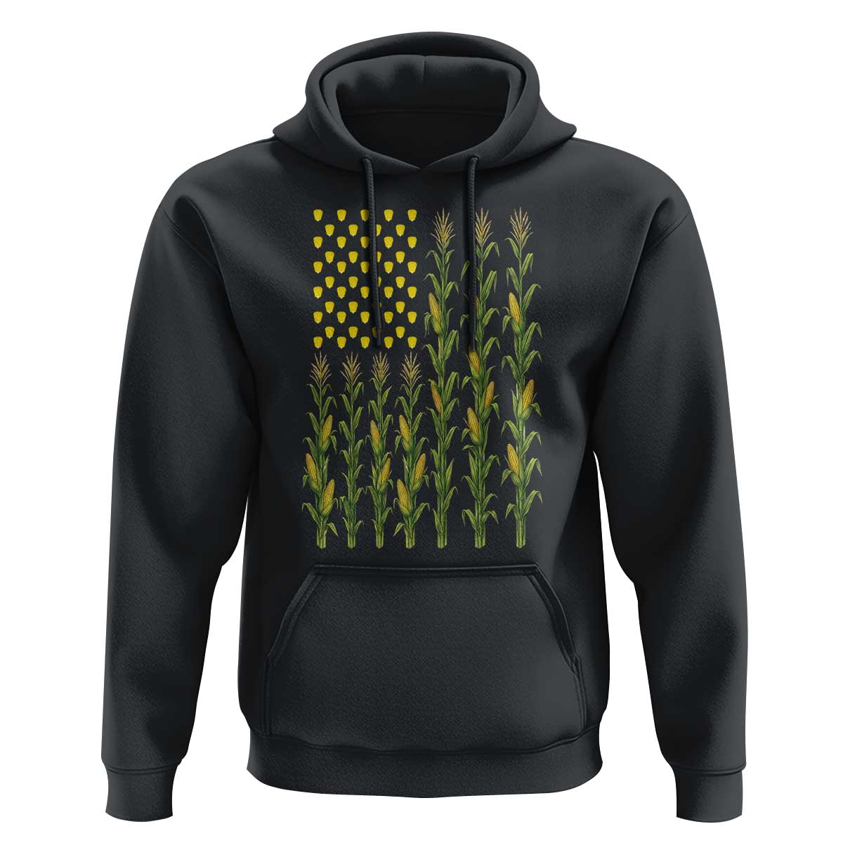 Vintage Corn American Flag Hoodie Patriotic Farmer Farm Gift