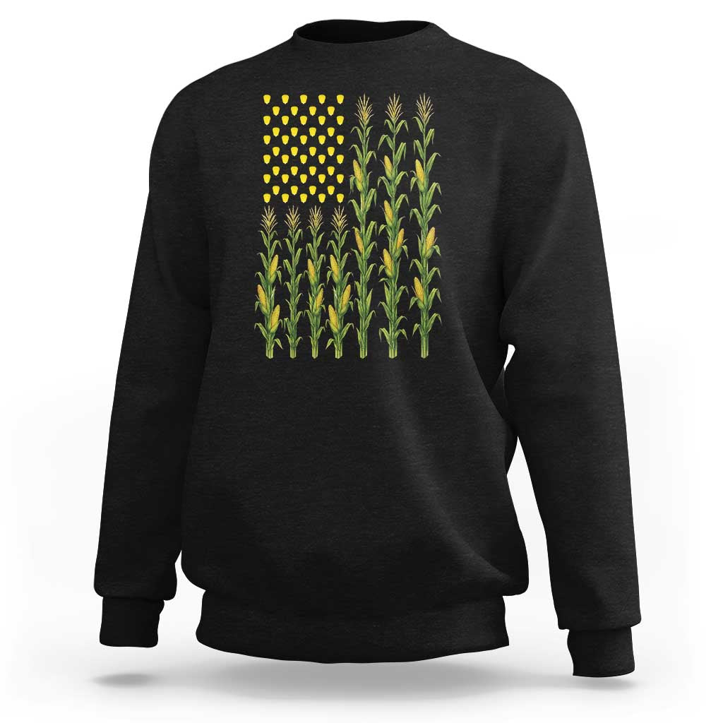 Vintage Corn American Flag Sweatshirt Patriotic Farmer Farm Gift
