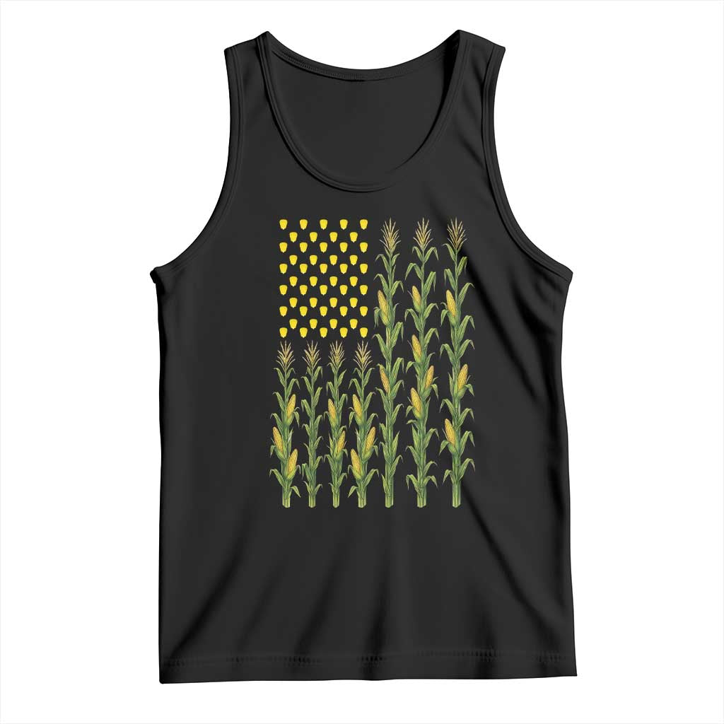Vintage Corn American Flag Tank Top Patriotic Farmer Farm Gift
