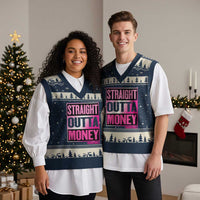 Funny Girl Dad Life V-Neck Knit Sweater Vest Broke Dad Out Of Money