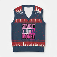 Funny Girl Dad Life V-Neck Knit Sweater Vest Broke Dad Out Of Money