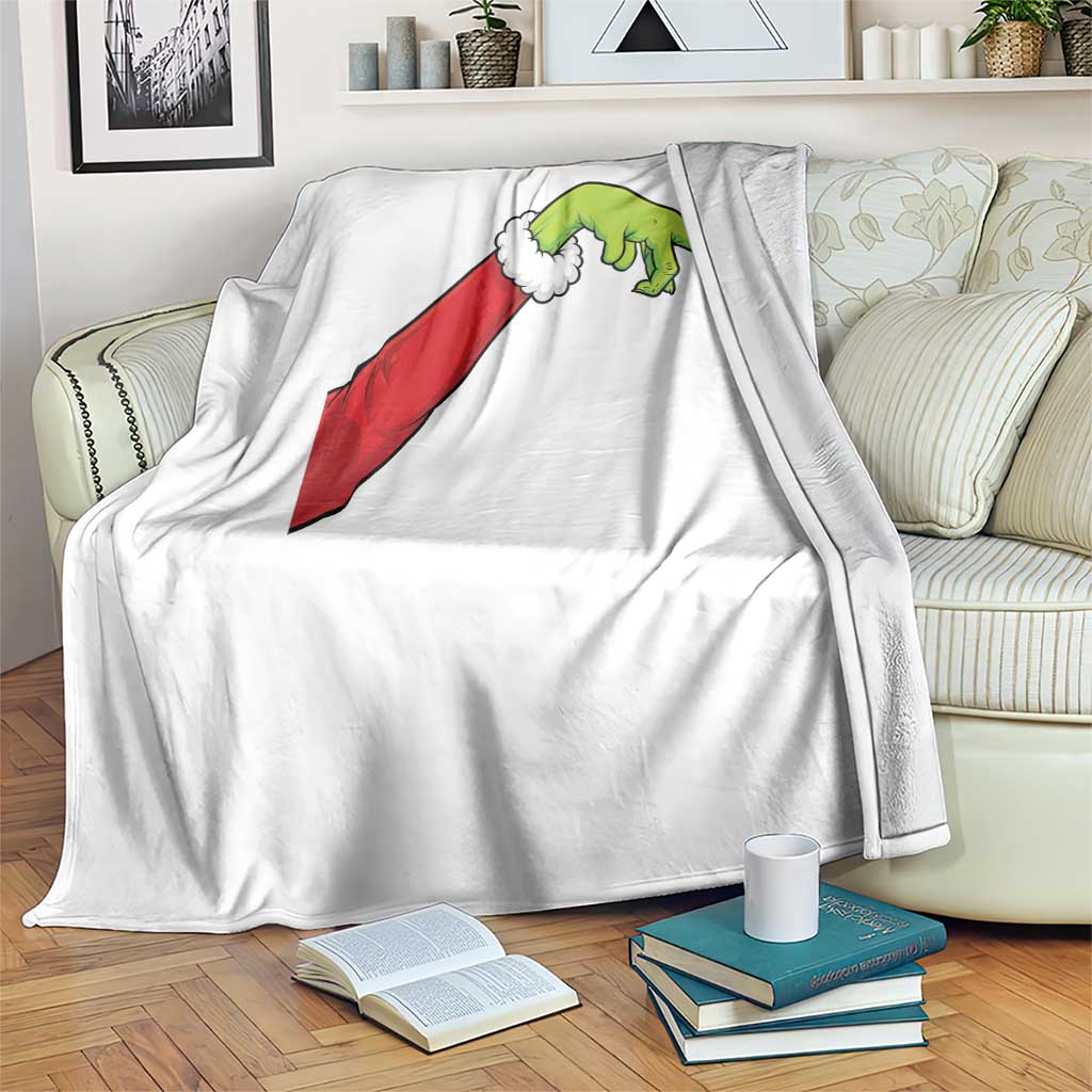 Funny Green Hand Basketball Pointing Meme Throw Blanket Christmas Holiday Gift