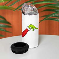 Funny Green Hand Basketball Pointing Meme 4 in 1 Can Cooler Tumbler Christmas Holiday Gift