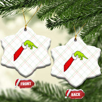 Funny Green Hand Basketball Pointing Meme Ceramic Ornament Christmas Holiday Gift