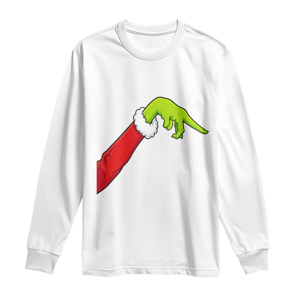 Funny Green Hand Basketball Pointing Meme Long Sleeve Shirt Christmas Holiday Gift