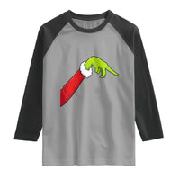 Funny Green Hand Basketball Pointing Meme Raglan Shirt Christmas Holiday Gift