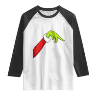 Funny Green Hand Basketball Pointing Meme Raglan Shirt Christmas Holiday Gift