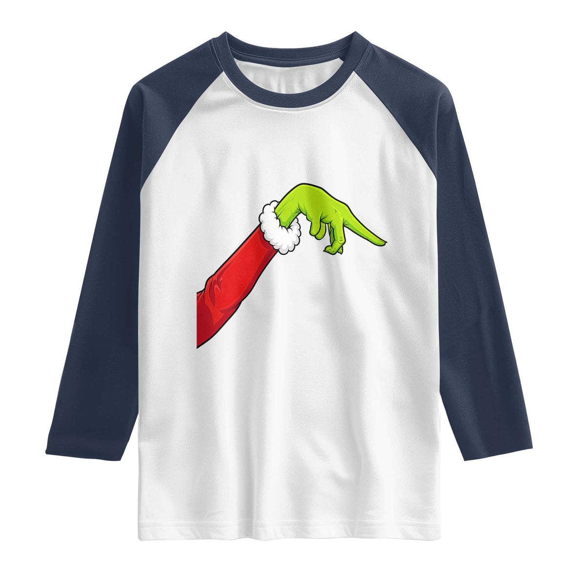 Funny Green Hand Basketball Pointing Meme Raglan Shirt Christmas Holiday Gift