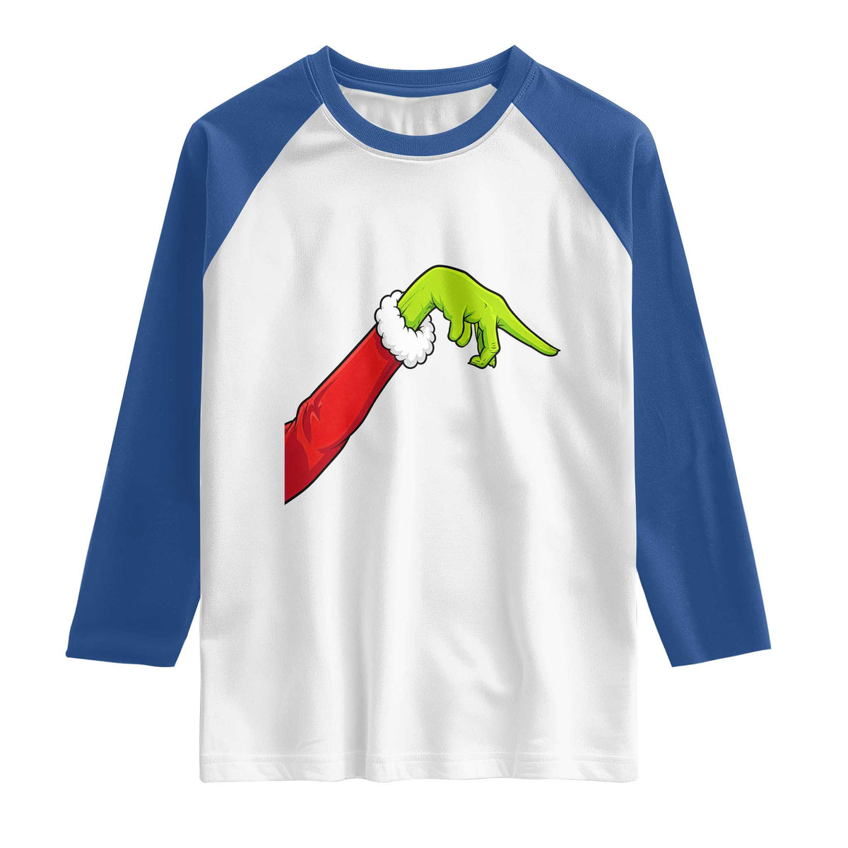 Funny Green Hand Basketball Pointing Meme Raglan Shirt Christmas Holiday Gift