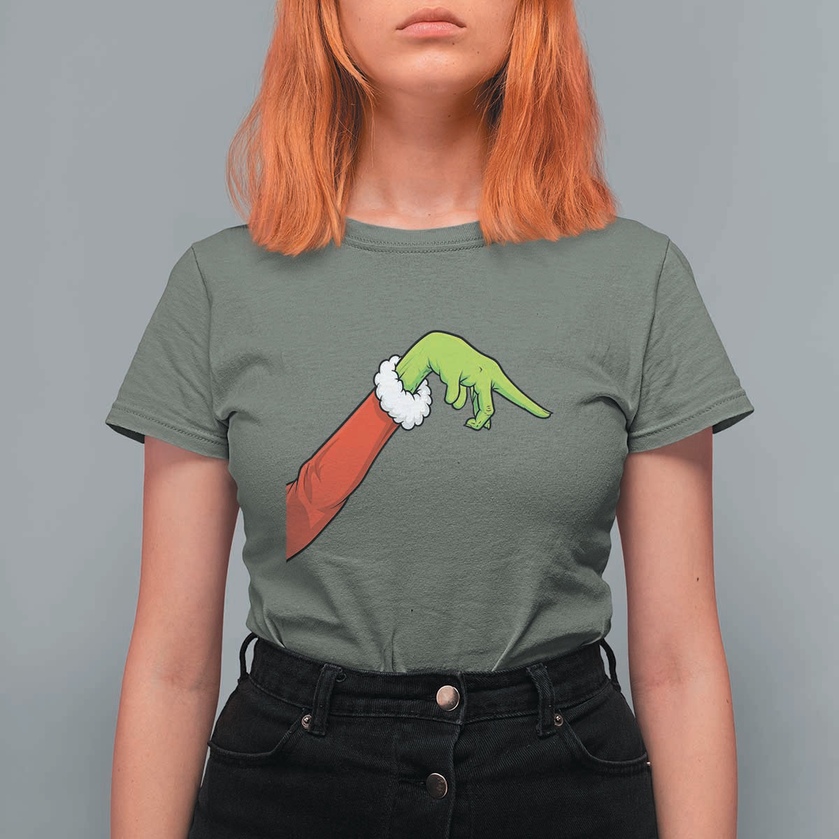 Funny Green Hand Basketball Pointing Meme T Shirt For Women Christmas Holiday Gift