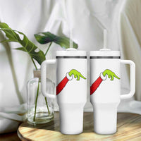 Funny Green Hand Basketball Pointing Meme Tumbler With Handle Christmas Holiday Gift