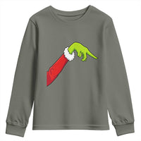 Funny Green Hand Basketball Pointing Meme Youth Sweatshirt Christmas Holiday Gift