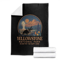 Yellowstone National Park Do Not Pet The Fluffy Cows Throw Blanket Amusing Bison Encounter Campsite Toss