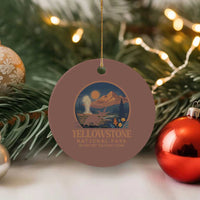 Yellowstone National Park Do Not Pet The Fluffy Cows Ceramic Ornament Amusing Bison Encounter Campsite Toss