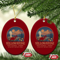 Yellowstone National Park Do Not Pet The Fluffy Cows Ceramic Ornament Amusing Bison Encounter Campsite Toss
