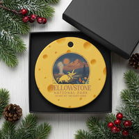 Yellowstone National Park Do Not Pet The Fluffy Cows Ceramic Ornament Amusing Bison Encounter Campsite Toss