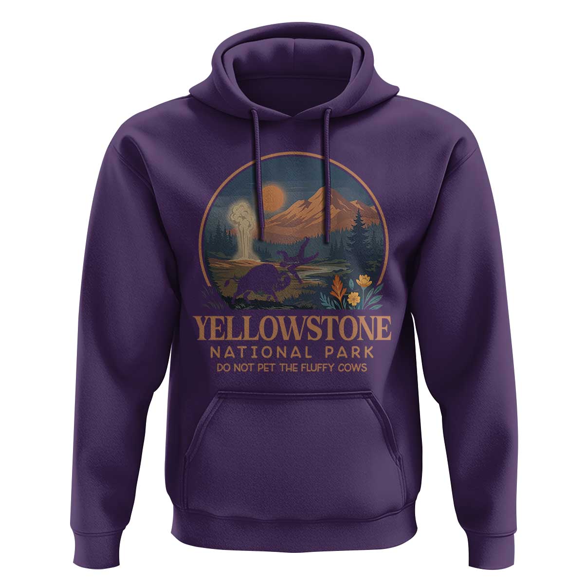 Yellowstone National Park Do Not Pet The Fluffy Cows Hoodie Amusing Bison Encounter Campsite Toss