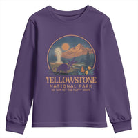 Yellowstone National Park Do Not Pet The Fluffy Cows Youth Sweatshirt Amusing Bison Encounter Campsite Toss