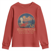Yellowstone National Park Do Not Pet The Fluffy Cows Youth Sweatshirt Amusing Bison Encounter Campsite Toss