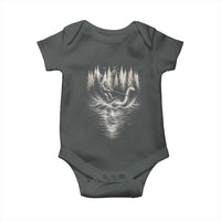 Funny Bigfoot Water Skiing Behind Nessie Baby Onesie Cryptid Lover