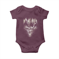 Funny Bigfoot Water Skiing Behind Nessie Baby Onesie Cryptid Lover