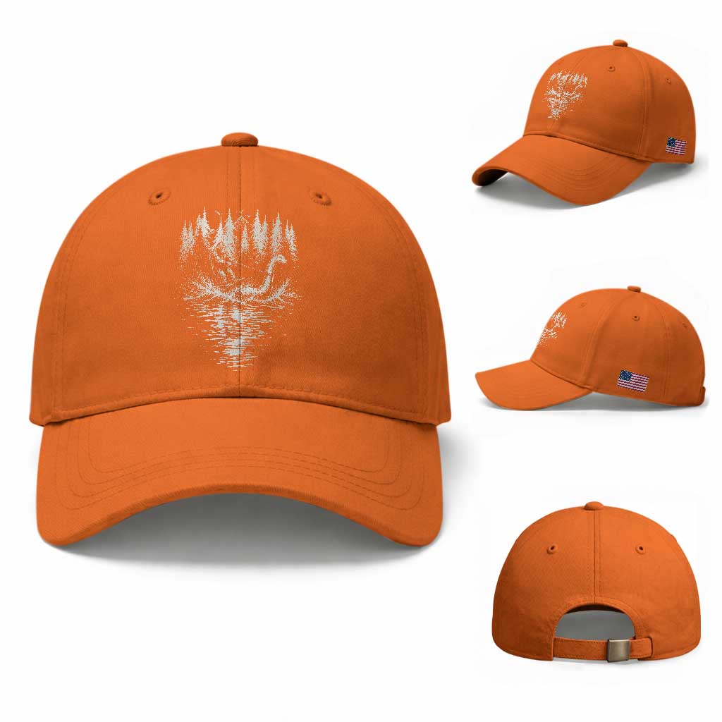 Funny Bigfoot Water Skiing Behind Nessie Baseball Cap Cryptid Lover