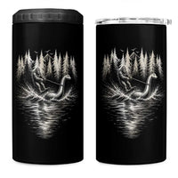 Funny Bigfoot Water Skiing Behind Nessie 4 in 1 Can Cooler Tumbler Cryptid Lover