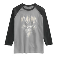 Funny Bigfoot Water Skiing Behind Nessie Raglan Shirt Cryptid Lover