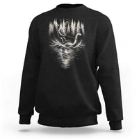 Funny Bigfoot Water Skiing Behind Nessie Sweatshirt Cryptid Lover