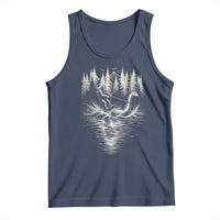 Funny Bigfoot Water Skiing Behind Nessie Tank Top Cryptid Lover