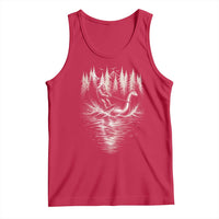 Funny Bigfoot Water Skiing Behind Nessie Tank Top Cryptid Lover