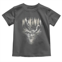 Funny Bigfoot Water Skiing Behind Nessie Toddler T Shirt Cryptid Lover