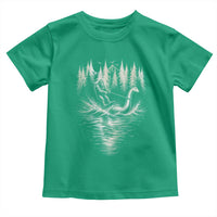 Funny Bigfoot Water Skiing Behind Nessie Toddler T Shirt Cryptid Lover