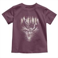 Funny Bigfoot Water Skiing Behind Nessie Toddler T Shirt Cryptid Lover