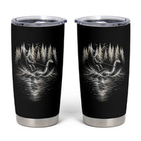 Funny Bigfoot Water Skiing Behind Nessie Tumbler Cup Cryptid Lover