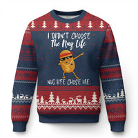 Funny Chicken Nug Life Ugly Christmas Sweater The Nug Life Chose Me - Wonder Print Shop
