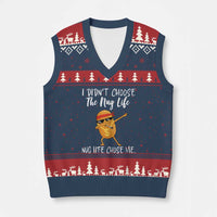 Funny Chicken Nug Life V-Neck Knit Sweater Vest The Nug Life Chose Me - Wonder Print Shop