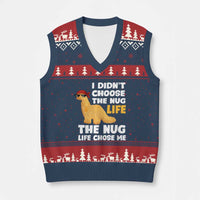 I Did Not Choose The Nug Life V-Neck Knit Sweater Vest Chicken Nugget Lover Gifts - Wonder Print Shop