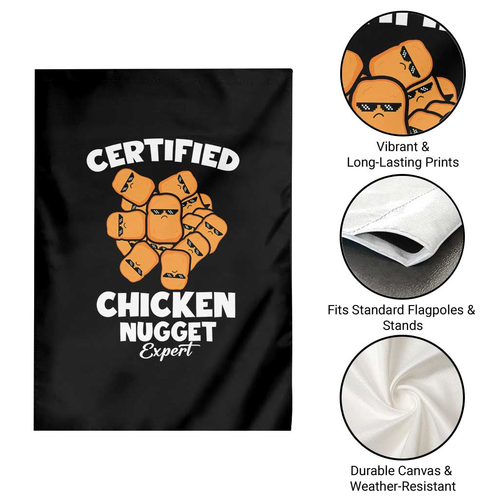 Funny Food Lover Gift Garden Flag Certified Chicken Nugget Expert - Wonder Print Shop