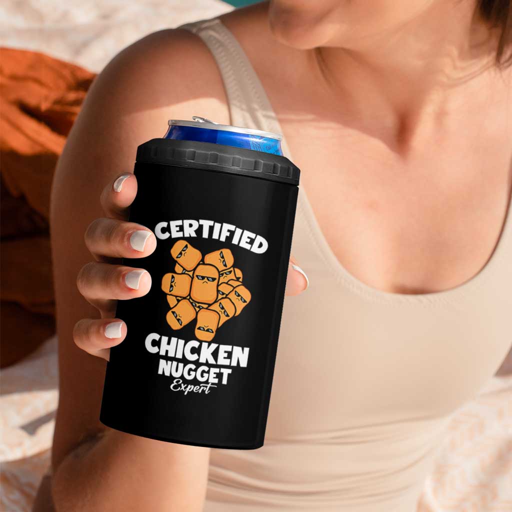 Funny Food Lover Gift 4 in 1 Can Cooler Tumbler Certified Chicken Nugget Expert