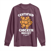 Funny Food Lover Gift Long Sleeve Shirt Certified Chicken Nugget Expert - Wonder Print Shop