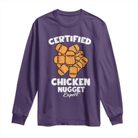 Funny Food Lover Gift Long Sleeve Shirt Certified Chicken Nugget Expert - Wonder Print Shop