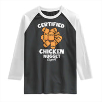 Funny Food Lover Gift Raglan Shirt Certified Chicken Nugget Expert - Wonder Print Shop