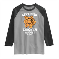 Funny Food Lover Gift Raglan Shirt Certified Chicken Nugget Expert - Wonder Print Shop
