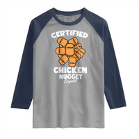 Funny Food Lover Gift Raglan Shirt Certified Chicken Nugget Expert - Wonder Print Shop