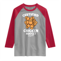 Funny Food Lover Gift Raglan Shirt Certified Chicken Nugget Expert - Wonder Print Shop